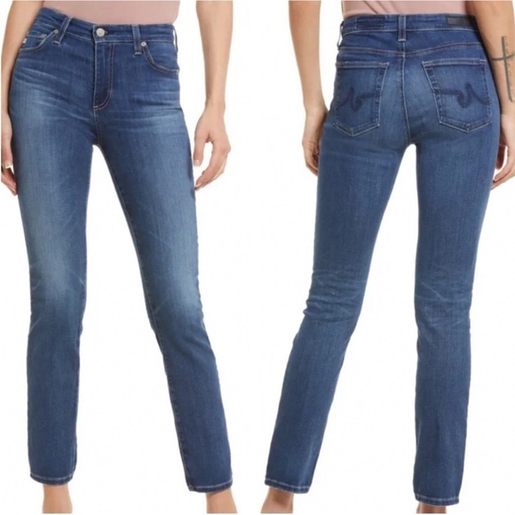 SOLD AG Adriano Goldschmied | Mari Mid Rise Slim Straight Cloud Soft Jean Size - Picture 1 of 8
